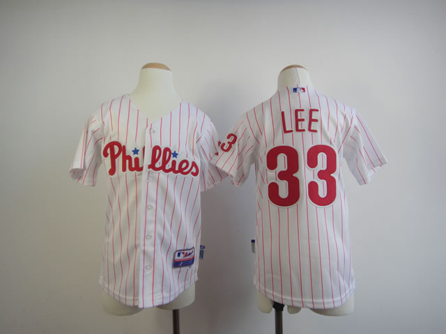 Youth Philadelphia Phillies 33 Lee White MLB Jerseys